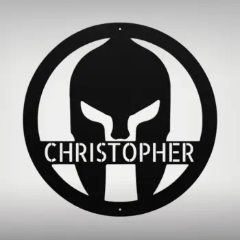 Custom Spartan Helmet Sign