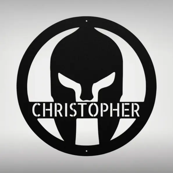 Custom Spartan Helmet Sign