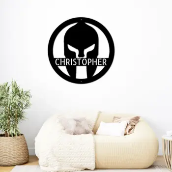 Custom Spartan Helmet Sign