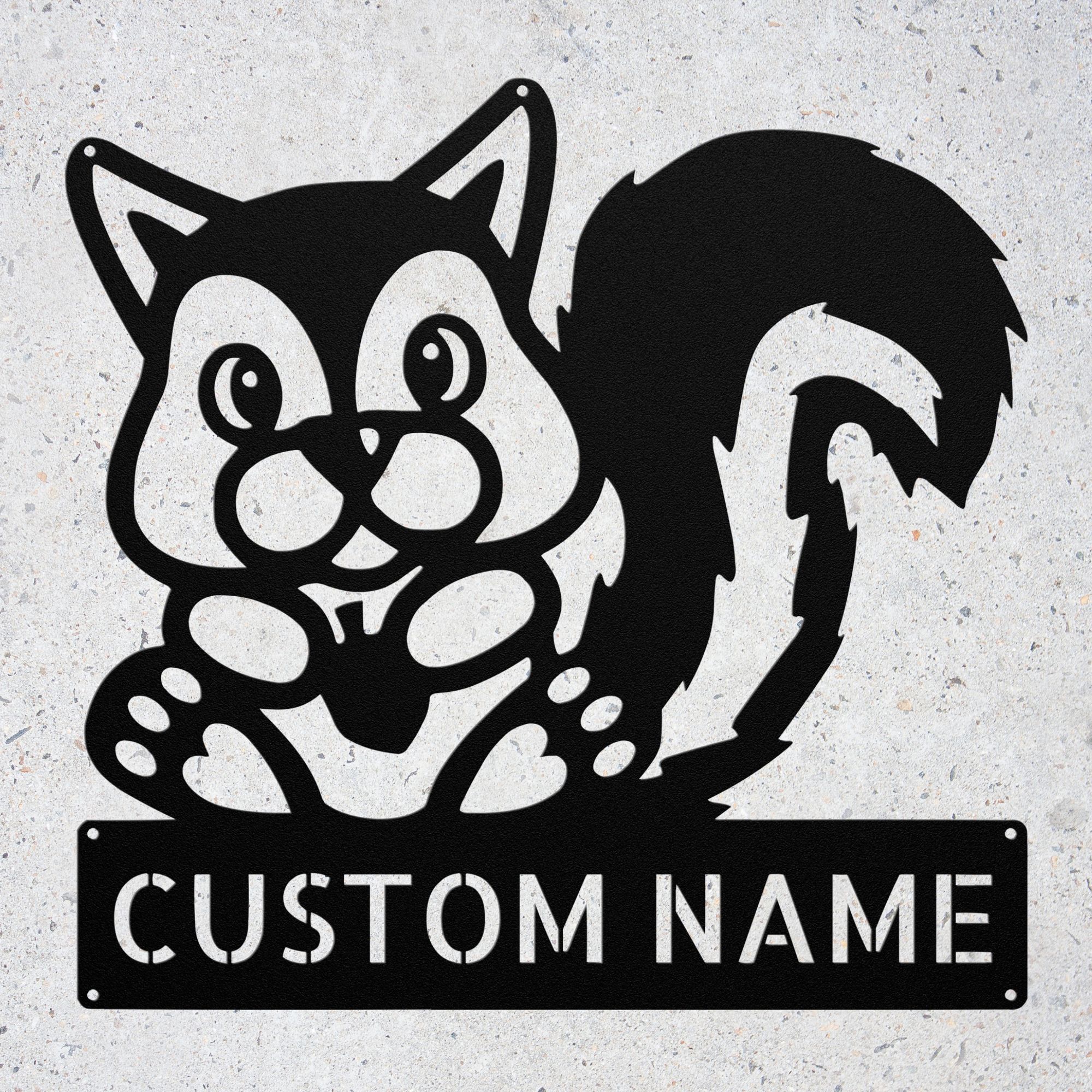 Custom Squirrel Metal Sign Custom Squirrel Metal Sign