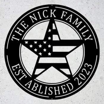 Custom Star Us Flag Metal Sign