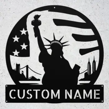 Custom Statue Of Liberty Metal Sign