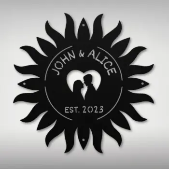 Custom Sun Couple Metal Sign