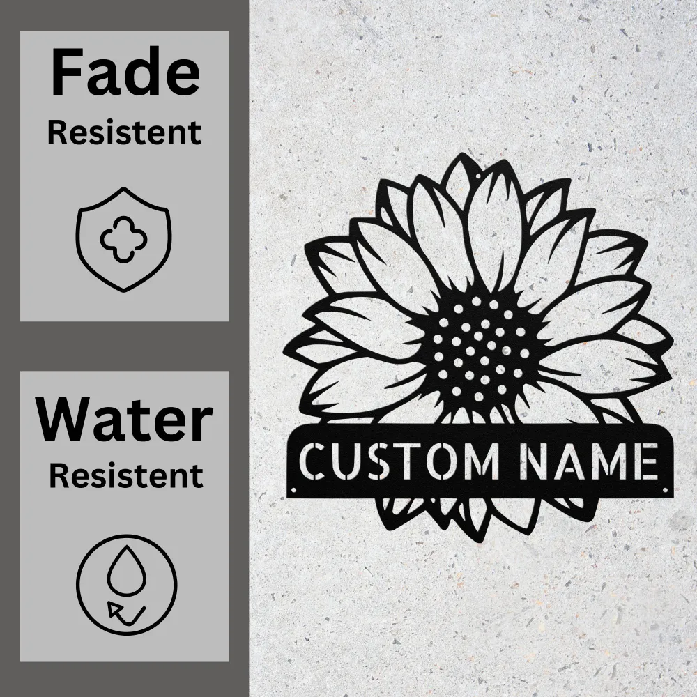Custom Sunflower Metal Sign Custom Sunflower Metal Sign