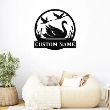 Custom Swan Metal Sign