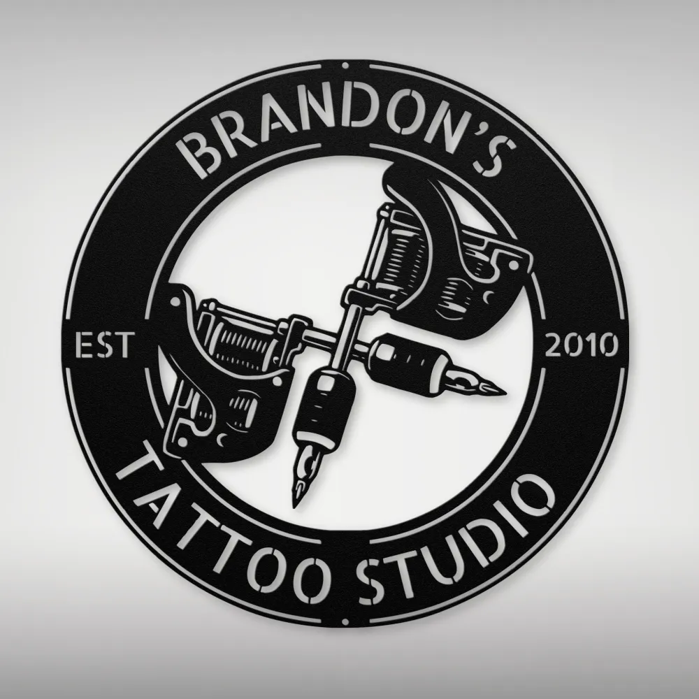 Custom Tattoo Machine Metal Sign Custom Tattoo Machine Metal Sign