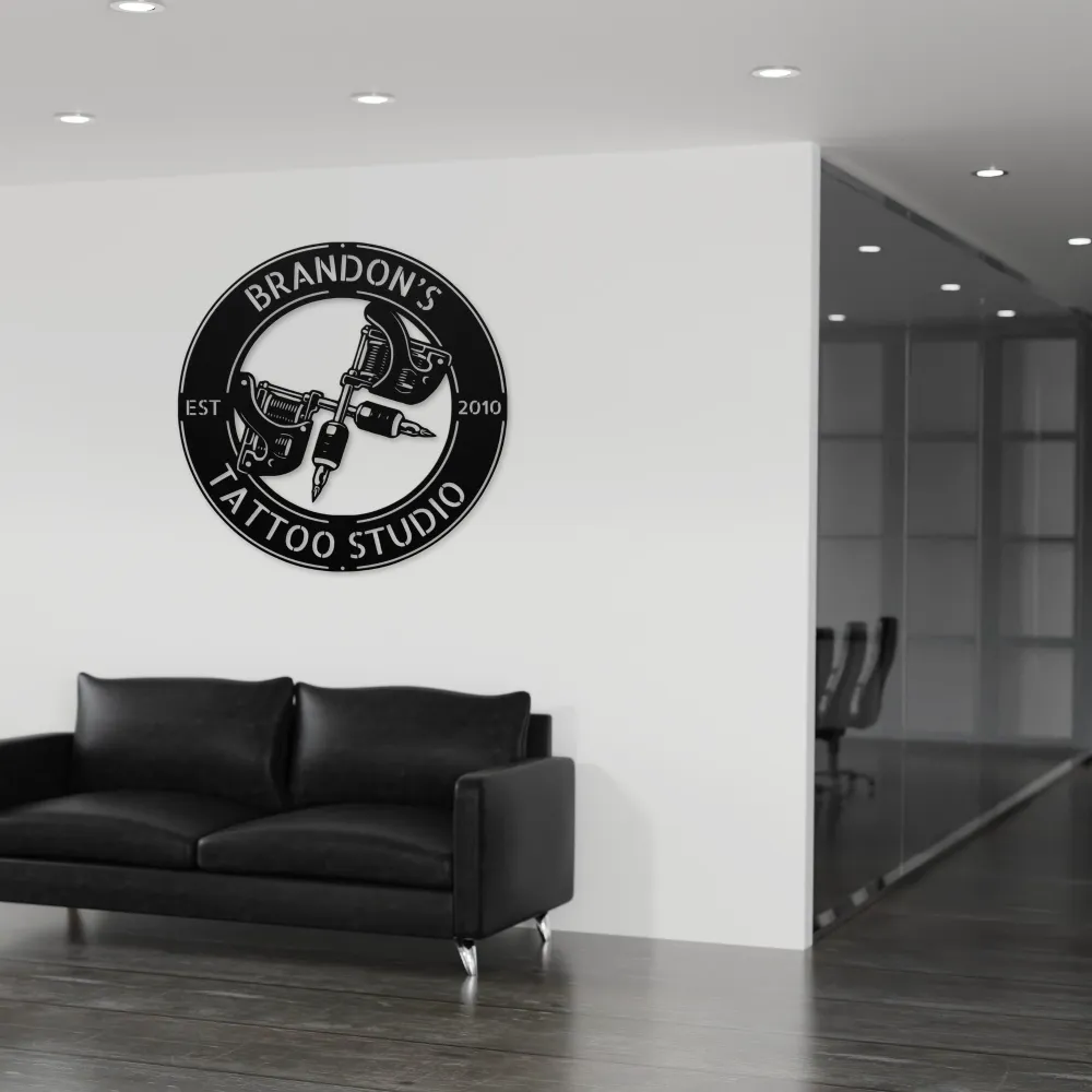 Custom Tattoo Machine Metal Sign Custom Tattoo Machine Metal Sign