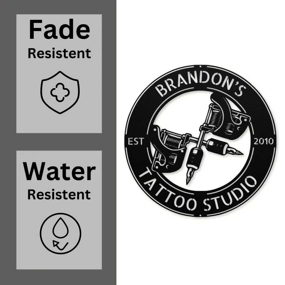 Custom Tattoo Machine Metal Sign Custom Tattoo Machine Metal Sign