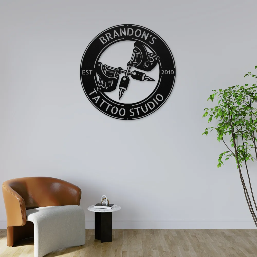 Custom Tattoo Machine Metal Sign Custom Tattoo Machine Metal Sign