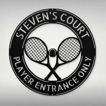 Custom Tennis Rackets Metal Sign
