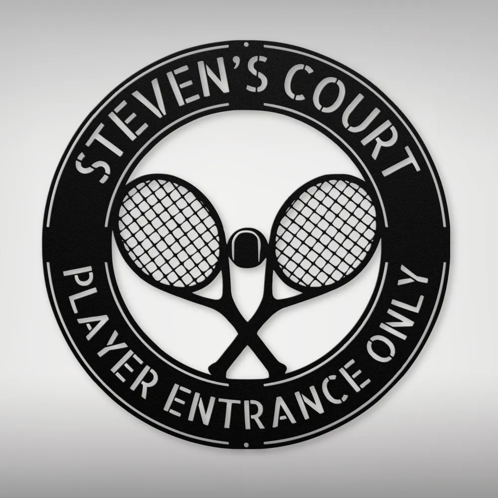Custom Tennis Rackets Metal Sign Custom Tennis Rackets Metal Sign