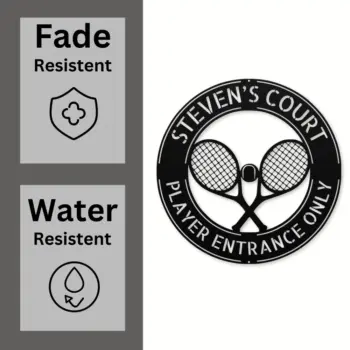 Custom Tennis Rackets Metal Sign