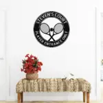 Custom Tennis Rackets Metal Sign