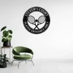 Custom Tennis Rackets Metal Sign