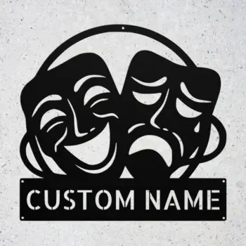 Custom Theater Masks Metal Sign