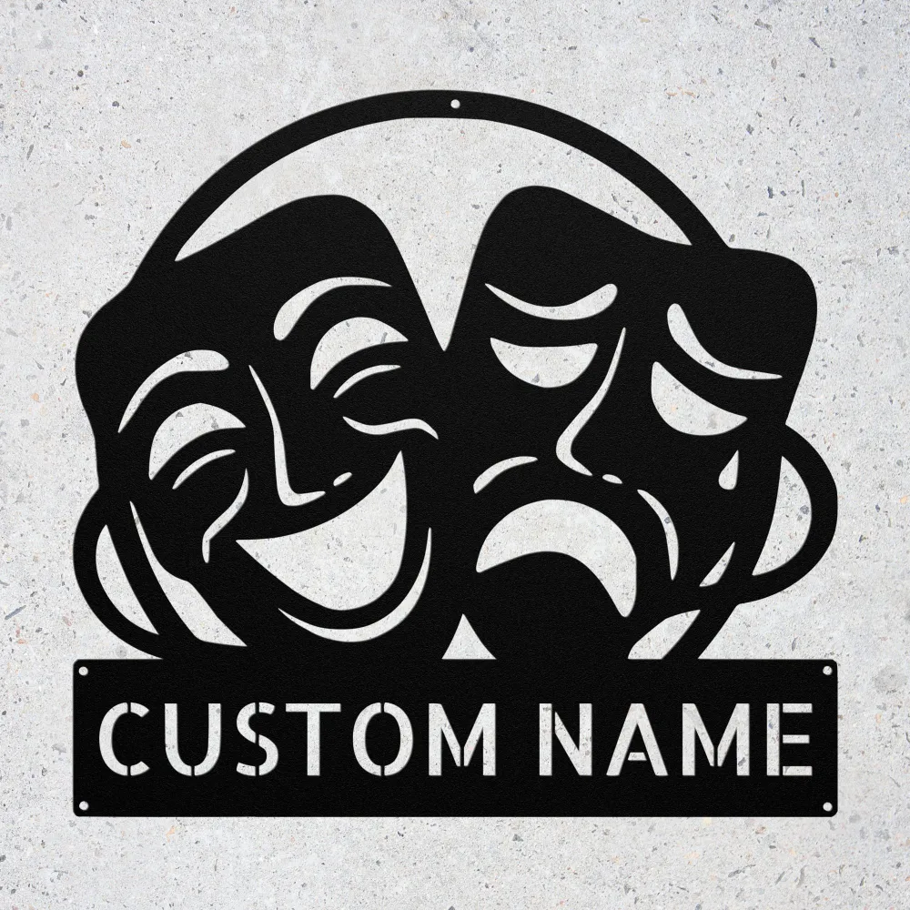 Custom Theater Masks Metal Sign Custom Theater Masks Metal Sign