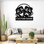 Custom Theater Masks Metal Sign
