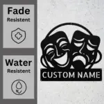 Custom Theater Masks Metal Sign
