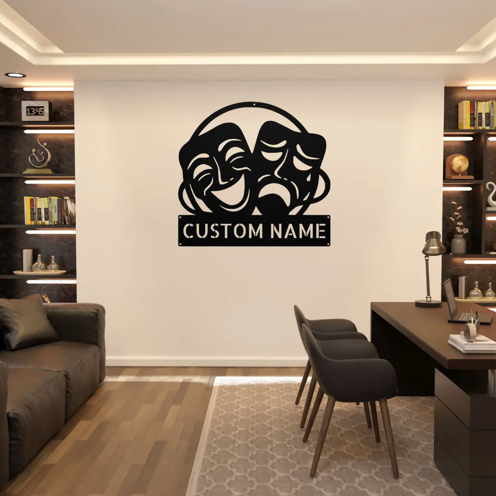 Custom Theater Masks Metal Sign Custom Theater Masks Metal Sign