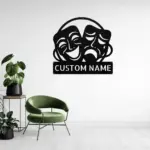 Custom Theater Masks Metal Sign