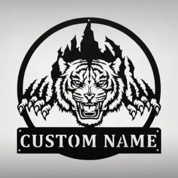 Custom Tiger Claws Metal Sign