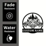 Custom Tiger Claws Metal Sign