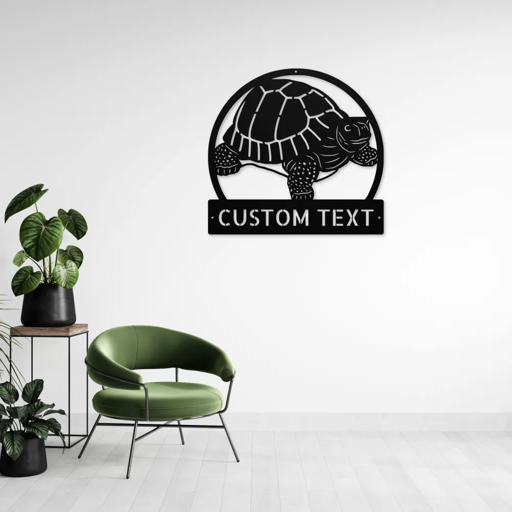 Custom Tortoise Art Metal Sign Custom Tortoise Art Metal Sign