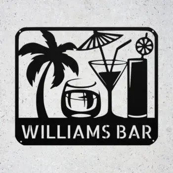 Custom Tropical Drinks Metal Sign