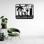Custom Tropical Drinks Metal Sign