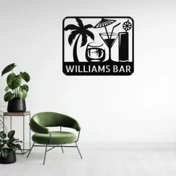 Custom Tropical Drinks Metal Sign
