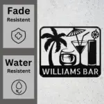 Custom Tropical Drinks Metal Sign