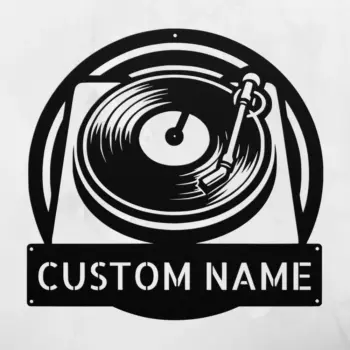 Custom Turntable Record Metal Sign