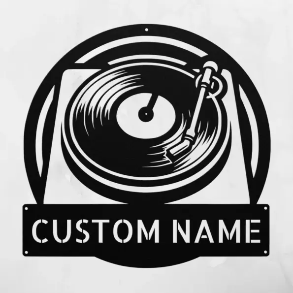Custom Turntable Record Metal Sign