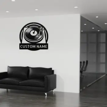 Custom Turntable Record Metal Sign