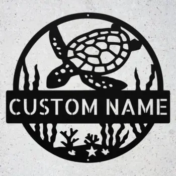 Custom Turtle Metal Sign