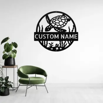 Custom Turtle Metal Sign