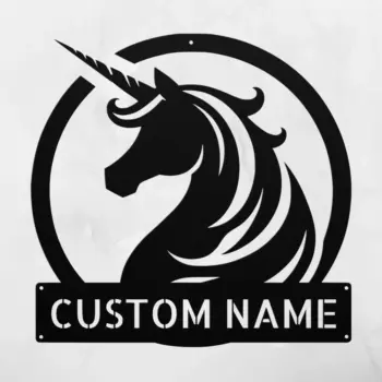 Custom Unicorn Head Metal Sign