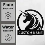 Custom Unicorn Head Metal Sign