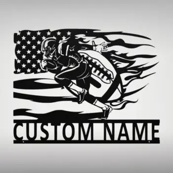 Custom Us Football Metal Sign