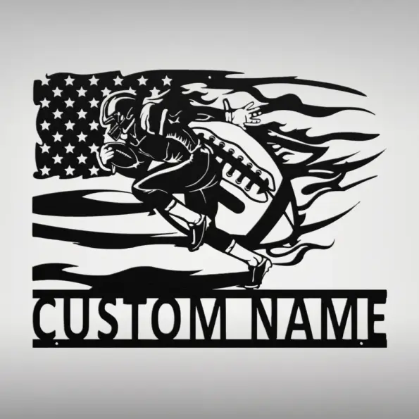 Custom US Football Metal Sign