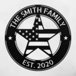 Custom Us Star Last Name Metal Sign