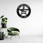 Custom Us Star Last Name Metal Sign