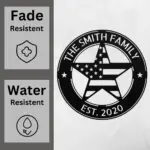 Custom Us Star Last Name Metal Sign