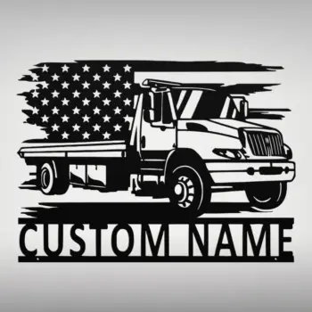 Custom Us Tow Truck Metal Sign