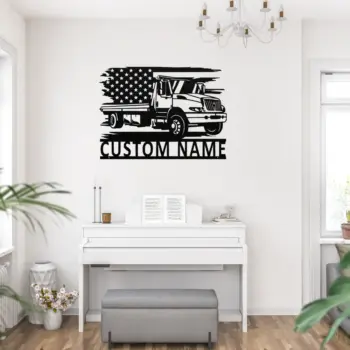 Custom Us Tow Truck Metal Sign