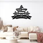 Custom Usa Flag Stars Metal Sign