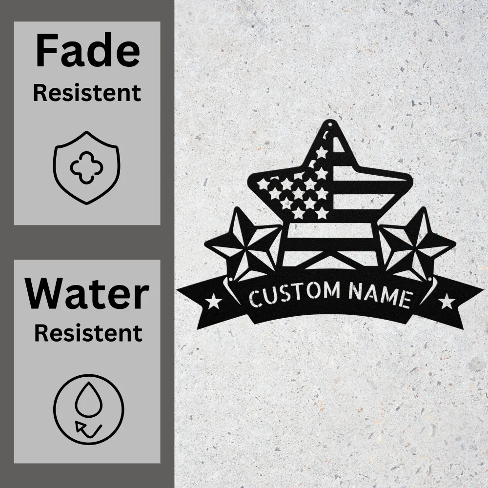 Custom Usa Flag Stars Metal Sign Custom Usa Flag Stars Metal Sign
