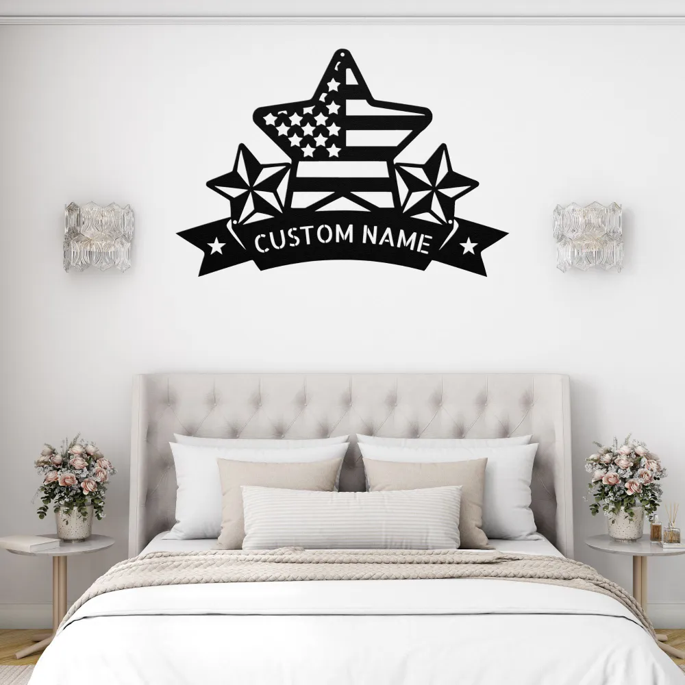 Custom Usa Flag Stars Metal Sign Custom Usa Flag Stars Metal Sign