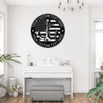 Custom Usa Ship Anchor Metal Sign