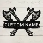 Custom Viking Axe Metal Sign